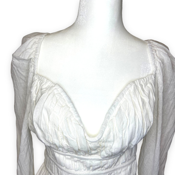 Free People White Chloe Top Puff Long Sleeve Blouse - Picture 7 of 16